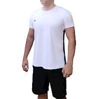 Polo deportivo licrado hombre Revati FT494-PH-M1 / Blanco con plomo